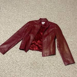Red leather jacket